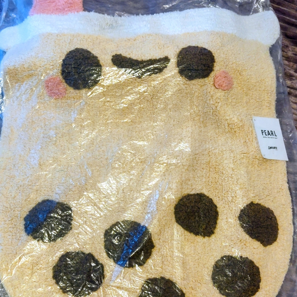 Smiling Boba Tea Bath Mat